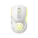 Marvo Mysz Fit Pro G1, 19000DPI, 2.4 [GHz], optyczna, 7kl., bezprzewodowa, biała, wbudowany akumulator, podświetlenie RGB