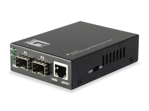 LevelOne GVT-2011 - Media konwerter - GigE - 10Base-T, 100Base-TX, 1000Base-T, 1000Base-X - RJ-45 / SFP (mini-GBIC)