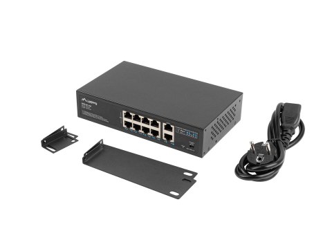 Lanberg Switch PoE+ Rack 10"/19" RSFE-8P-2GE-120