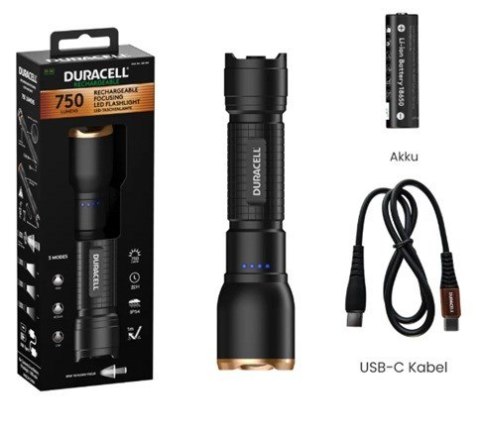 Duracell DF750R Latarka Czarny