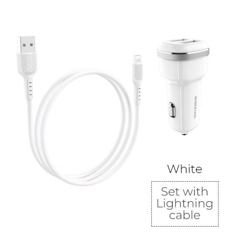 ŁADOWARKA SAMOCHODOWA 2X USB KABEL LIGHTNING