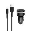 ŁADOWARKA SAMOCHODOWA 2X USB KABEL LIGHTNING