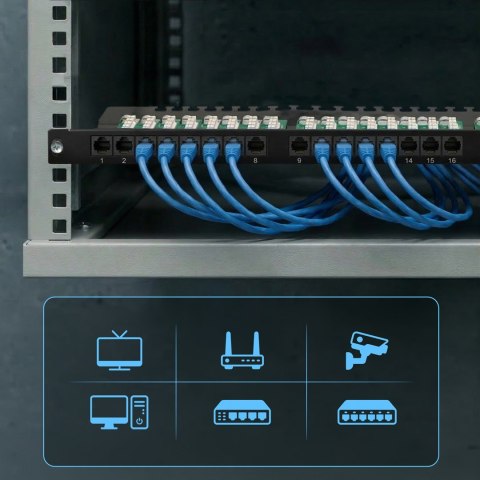 Patch panel Extralink EX.9663 (0.5U; kat. 6; 24xRJ-45)