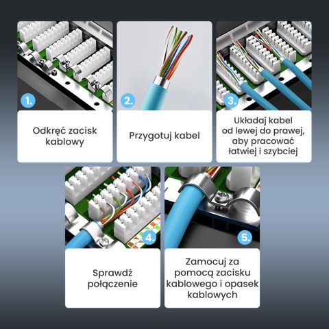 Patch panel Extralink EX.9663 (0.5U; kat. 6; 24xRJ-45)