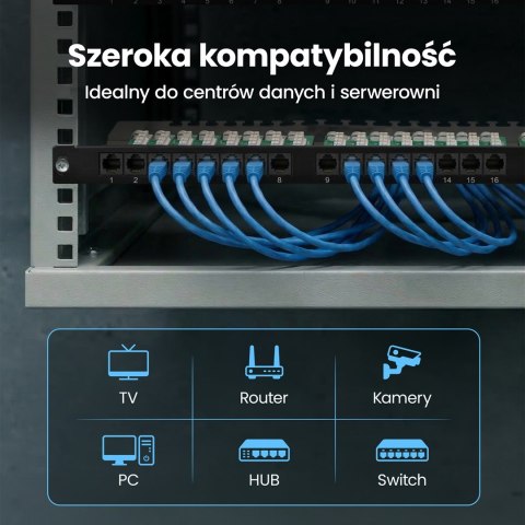 Patch panel Extralink EX.9663 (0.5U; kat. 6; 24xRJ-45)