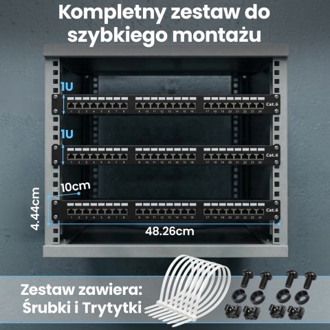 Patch panel Extralink EX.9830 (1U; kat. 5e; 24xRJ-45)