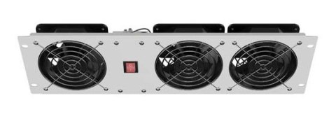 LANBERG PANEL WENTYLACYJNY PIONOWY 3U 19" DO SZAF RACK TRZY WENTYLATORY 230V SZARY