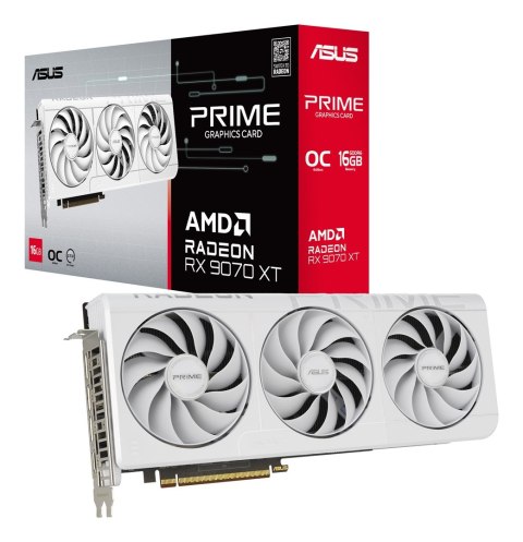 Karta graficzna VGA PCIE16 RX9070XT 16GB GDDR6/PRIME-RX9070XT-O16G-WH ASUS