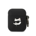 Karl Lagerfeld KLA2RUNCHK AirPods 1/2 cover czarny/black Silicone Choupette Head 3D