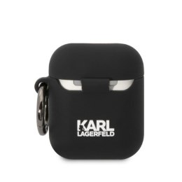 Karl Lagerfeld KLA2RUNIKK AirPods 1/2 cover czarny/black Silicone Karl Head 3D