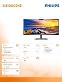 Monitor 34 cale 34E1C5600HE VA HDMI DP USB-C HAS Kamera Głośniki