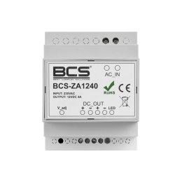 Zasilacz impulsowy BCS BCS-ZA1240 12V 4A z regulacją na szynie DIN