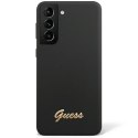 Guess GUHCS23LSLSMK S23 Ultra S918 czarny/black hardcase Silicone Vintage Gold Logo