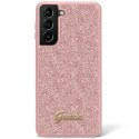 Guess GUHCS23SHGGSHP S23 S911 różowy/pink hard case Glitter Script