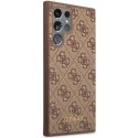 Guess GUHCS23LG4GFBR S23 Ultra S918 brązowy/brown hard case 4G Metal Gold Logo