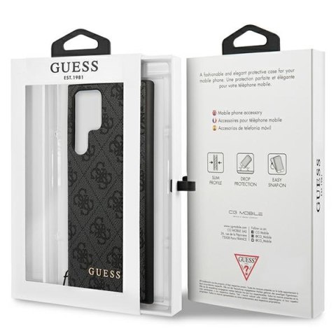 Guess GUHCS23LGF4GGR S23 Ultra S918 szary/grey hardcase 4G Charms Collection