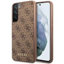 Guess GUHCS23SG4GFBR S23 S911 brązowy/brown hard case 4G Metal Gold Logo