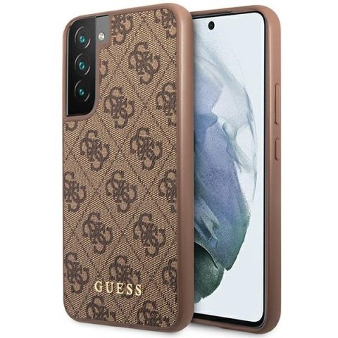 Guess GUHCS23SG4GFBR S23 S911 brązowy/brown hard case 4G Metal Gold Logo