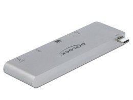 DELOCK 3 Port Hub und 2 Slot Card Reader fur MacBook mit PD 3.0 und einschiebbarem USB Type-C Anschluss
