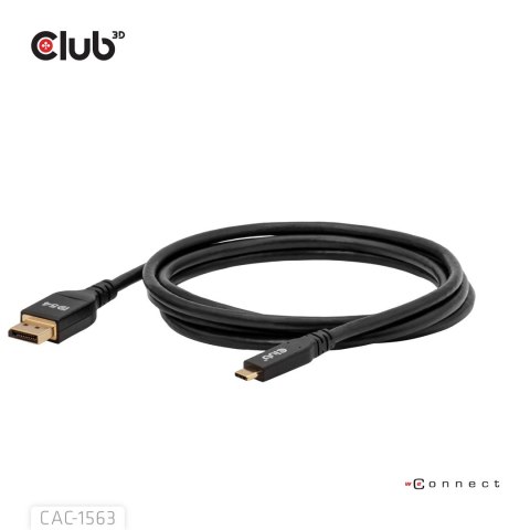 CLUB3D CAC-1563 adapter kablowy 2 m USB Type-C DisplayPort Czarny
