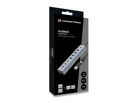 Conceptronic HUBBIES20G huby i koncentratory USB 3.2 Gen 1 (3.1 Gen 1) Type-C 5000 Mbit/s Szary