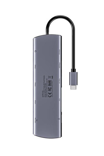 UNITEK D1113BGY01 huby i koncentratory 2 x USB 3.2 Gen 2 (3.1 Gen 2) Type-C 1000 Mbit/s Szary