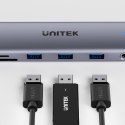 UNITEK D1113BGY01 huby i koncentratory 2 x USB 3.2 Gen 2 (3.1 Gen 2) Type-C 1000 Mbit/s Szary