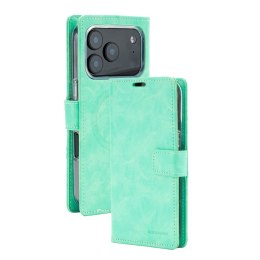 Etui Mercury BlueMoon Diary MagSafe do iPhone 17 Pro / 18 Pro miętowy