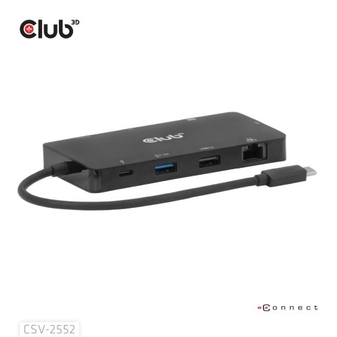 CLUB3D CSV-2552 huby i koncentratory USB Type-C 5000 Mbit/s Czarny