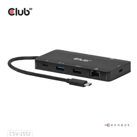 CLUB3D CSV-2552 huby i koncentratory USB Type-C 5000 Mbit/s Czarny