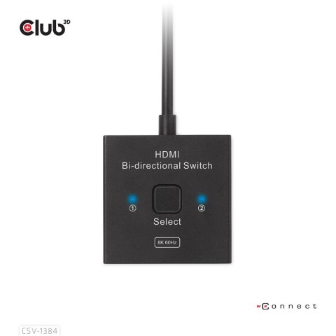 CLUB3D CSV-1384 przełącznik KVM Czarny