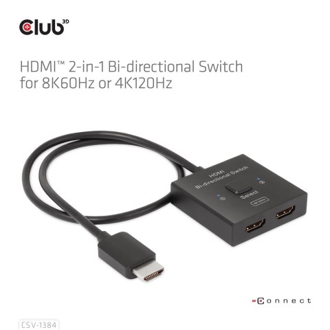 CLUB3D CSV-1384 przełącznik KVM Czarny