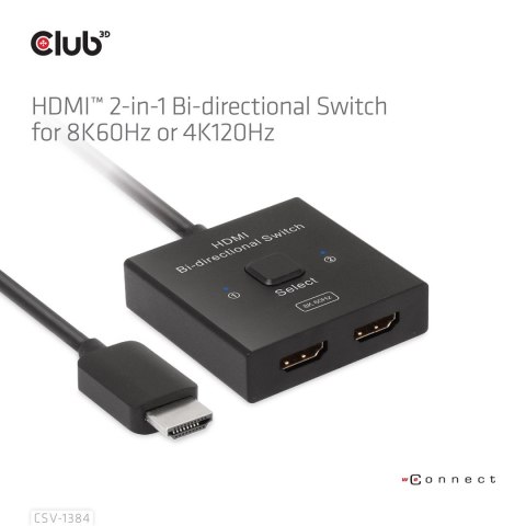 CLUB3D CSV-1384 przełącznik KVM Czarny