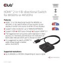 CLUB3D CSV-1384 przełącznik KVM Czarny