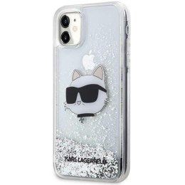 Karl Lagerfeld KLHCN61LNCHCS iPhone 11/ XR srebrny/silver hardcase Glitter Choupette Head