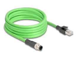 DeLOCK Kabel M12 D-coded 4 pin, męski na RJ45 męski PUR (TPU), 5 m
