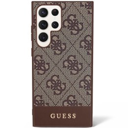 Guess GUHCS23LG4GLBR S23 Ultra S918 brązowy/brown hardcase 4G Stripe Collection