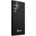 Guess GUHCS23LSLSMK S23 Ultra S918 czarny/black hardcase Silicone Vintage Gold Logo