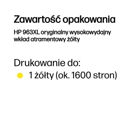 Tusz HP 963XL High Yield Yellow