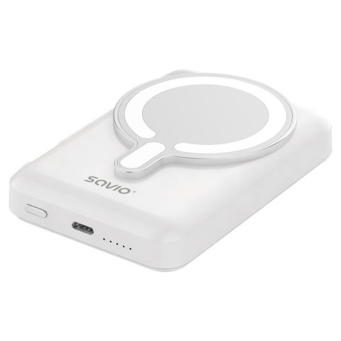 SAVIO POWERBANK 10000 MAH MAGNETYCZNY BIAŁY BA-13