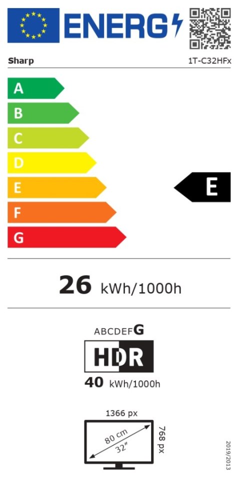 Sharp | 32HF2265EW | 32 | Smart TV | Google TV | Biały