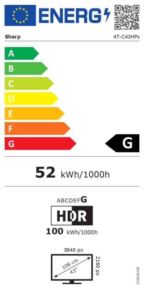 Sharp | 43HP5265E | 43 | Smart TV | Google TV | HD | Czarny