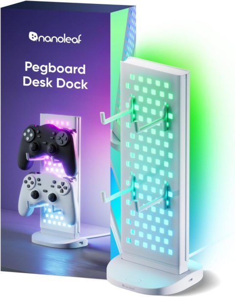 Stacja dokująca Nanoleaf Pegboard do biurka, biała | 15 W | RGB