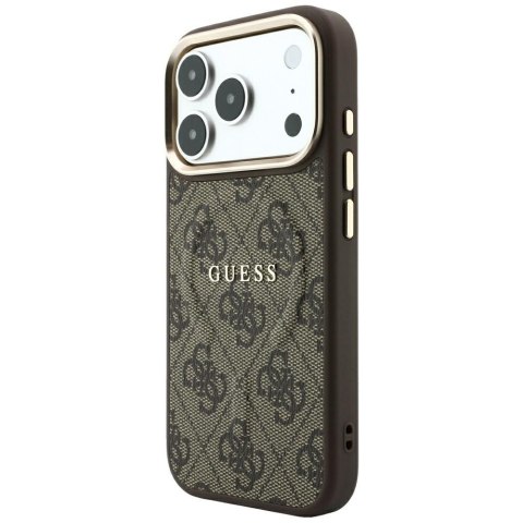 Etui Guess Embossed 4G Classic MagSafe do iPhone 18 Pro / 17 Pro brązowy