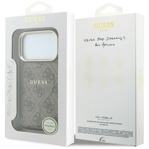 Etui Guess Embossed 4G Classic MagSafe do iPhone 18 Pro Max / 17 Pro Max brązowy