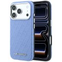 Etui Karl Lagerfeld Grained Allover Logo Metal Elongated MagSafe do iPhone 18 Pro / 17 Pro niebieski