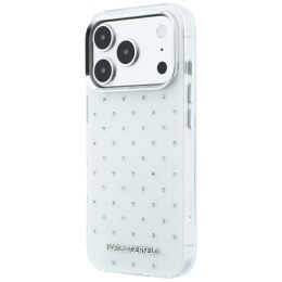 Etui Karl Lagerfeld IML Rhinestones Allover and Electroplated Logo do iPhone 18 Pro / 17 Pro biały