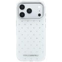 Etui Karl Lagerfeld IML Rhinestones Allover and Electroplated Logo do iPhone 18 Pro / 17 Pro biały