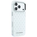 Etui Karl Lagerfeld IML Rhinestones Allover and Electroplated Logo do iPhone 18 Pro / 17 Pro biały