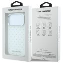 Etui Karl Lagerfeld IML Rhinestones Allover and Electroplated Logo do iPhone 18 Pro / 17 Pro biały